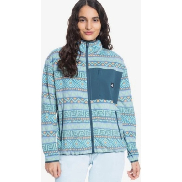 Quiksilver Jackets & Blazers - Quiksilver Women's •Size Large• Heritage Full Zip Fleece w/ Pockets Aztec Print